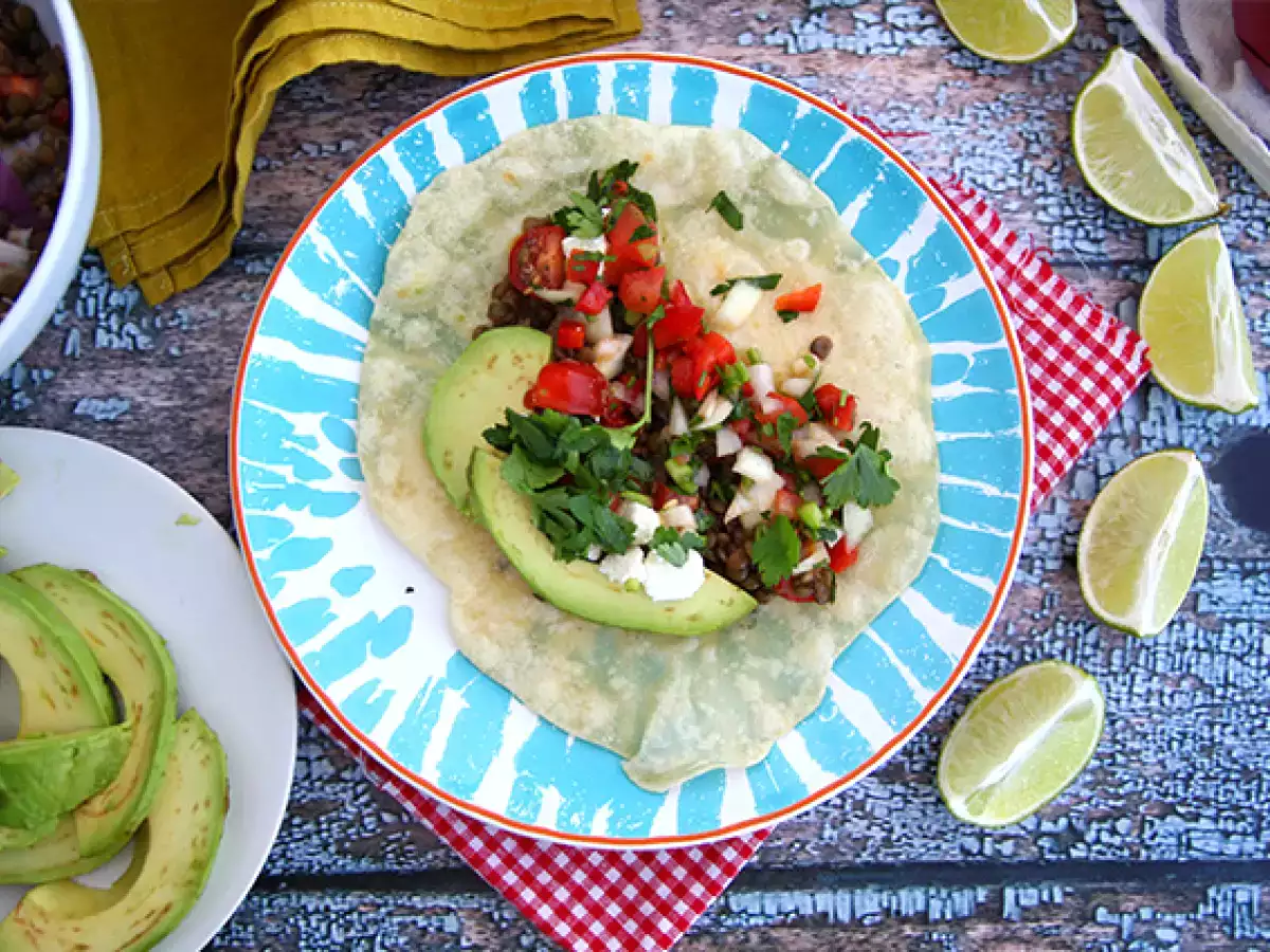 Vegetáriánus taco lencsével - fotó 3