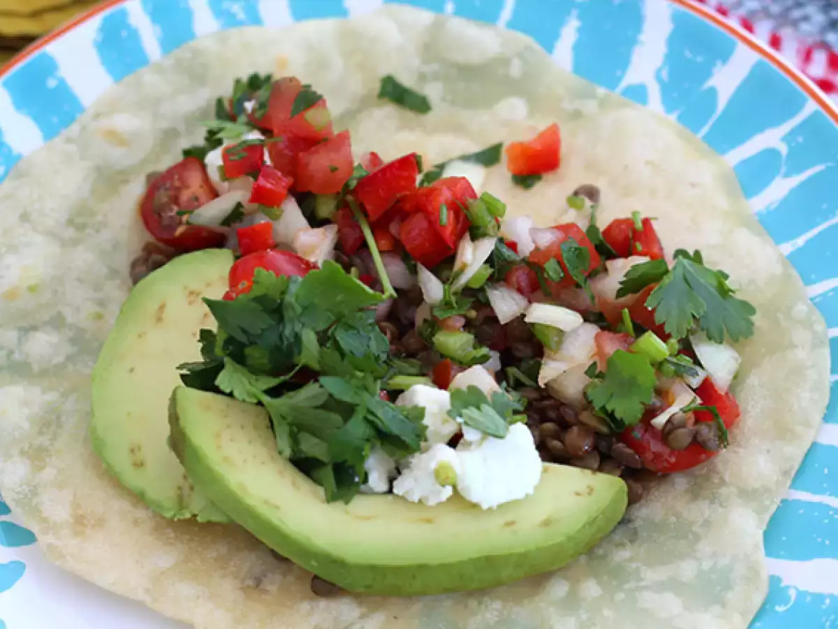 Vegetáriánus taco lencsével - fotó 4