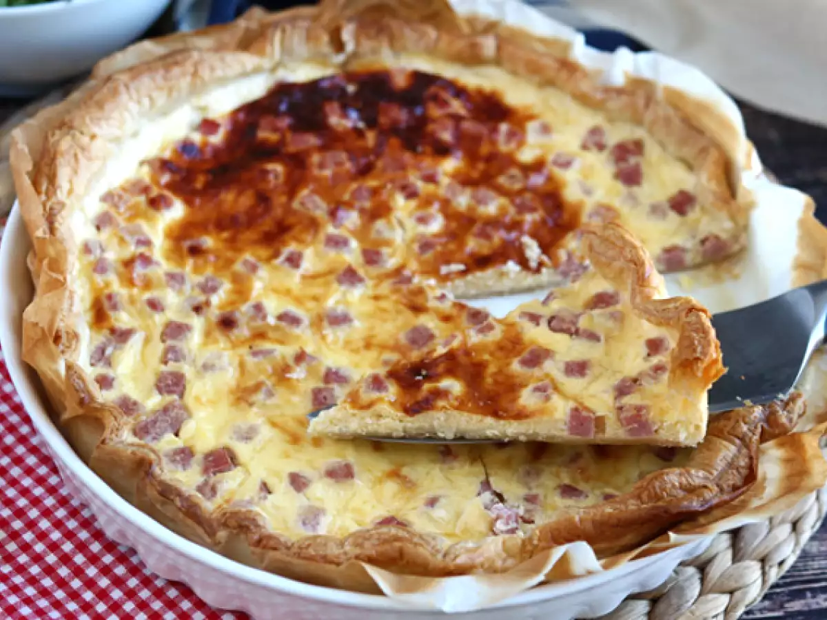 Zsírszegény sonkás, sajtos, joghurtos quiche! - fotó 3